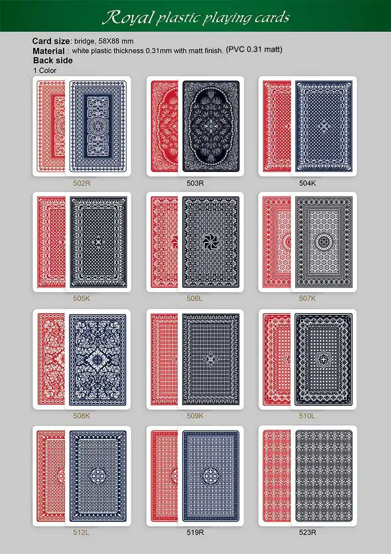 【NEU】ROYALPlastikspielkarten - Standardindex / Doppelsets